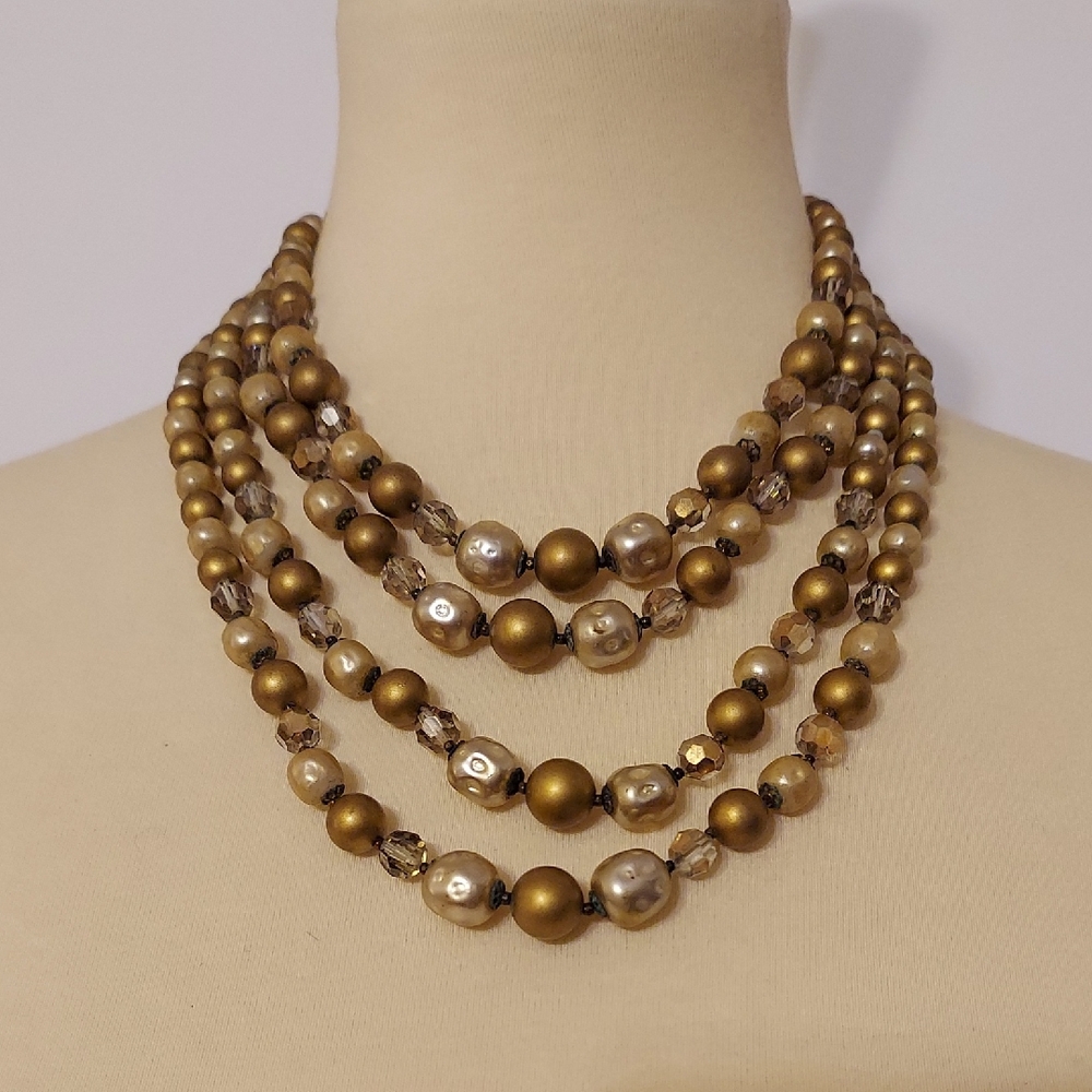 ‼️3 for $30‼️  Gold Multi-Strand Pearl Necklace